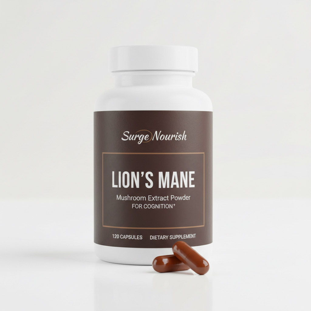 Surge Nourish Lion's Mane Mushroom Extract Powder 120 Capsules