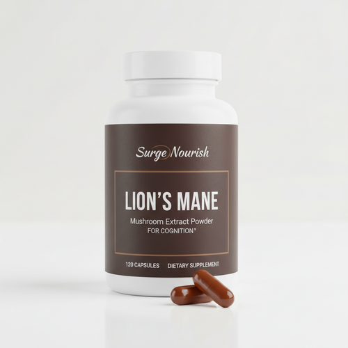 Surge Nourish Lion's Mane Mushroom Extract Powder 120 Capsules